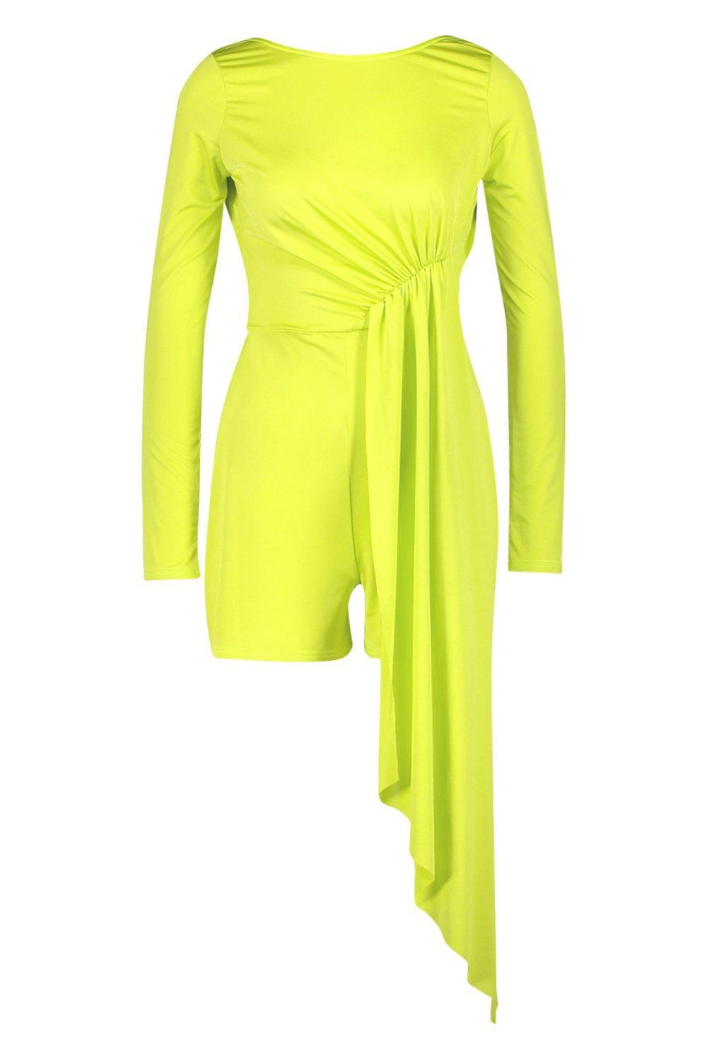 Playsuit Slinky Backless Boohoo Drape Disco Tie E2bID9YWeH