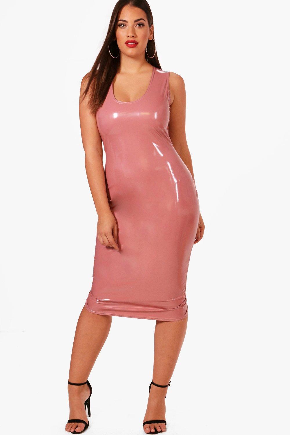 latex dress boohoo