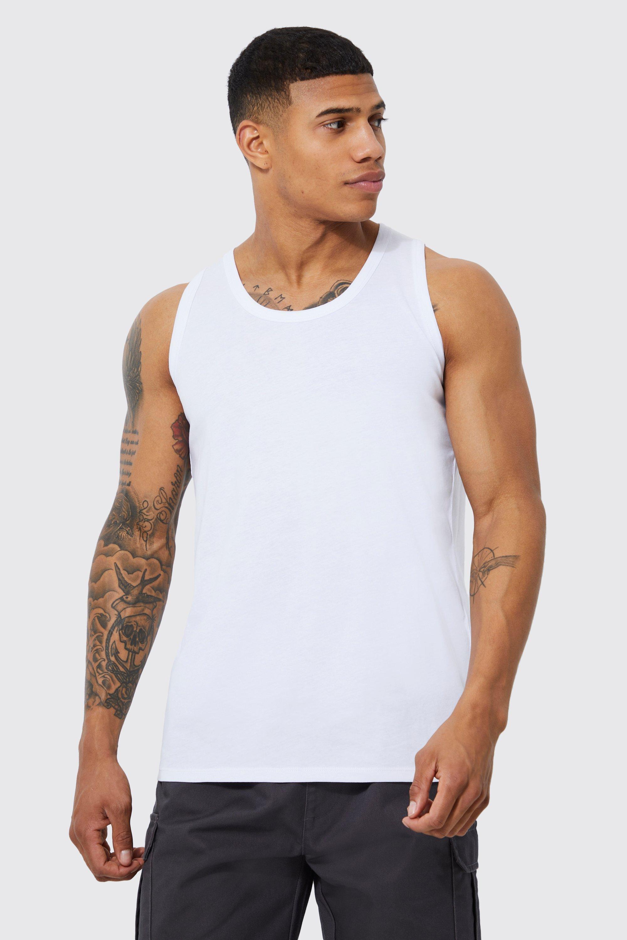 BoohooMAN Basic Vest in White for Men | Lyst