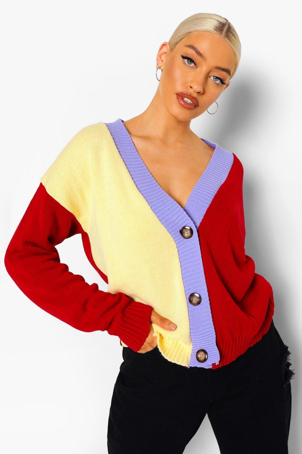 rainbow coloured cardigan