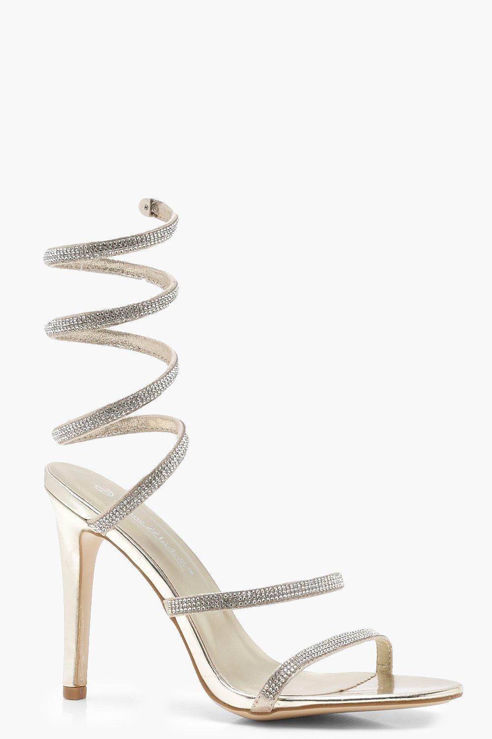 gold spiral heels