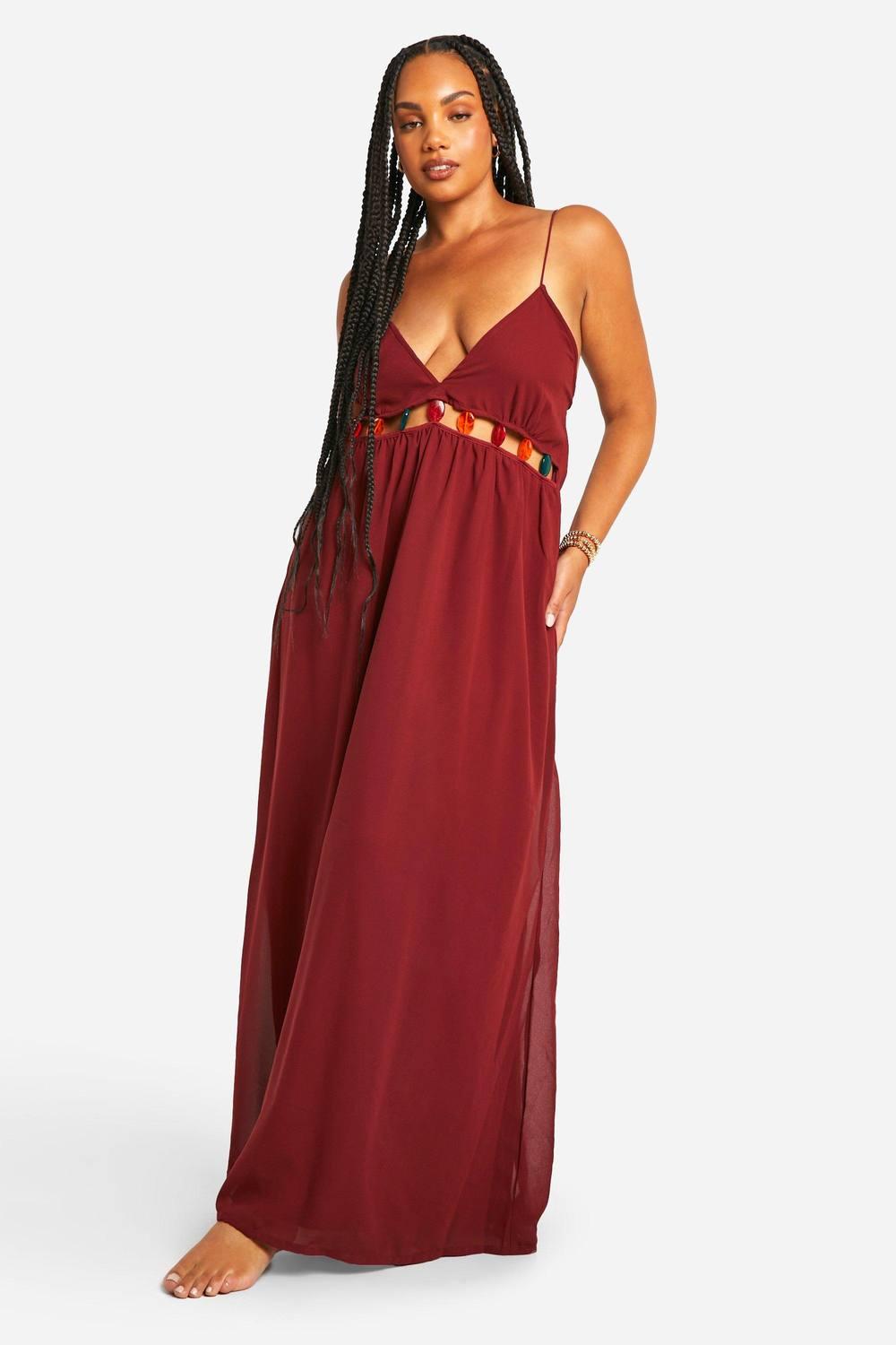 chiffon beach wedding dresses V back Boho Chiffon Beach Wedding Dress A-line Bridal Gown main image 1