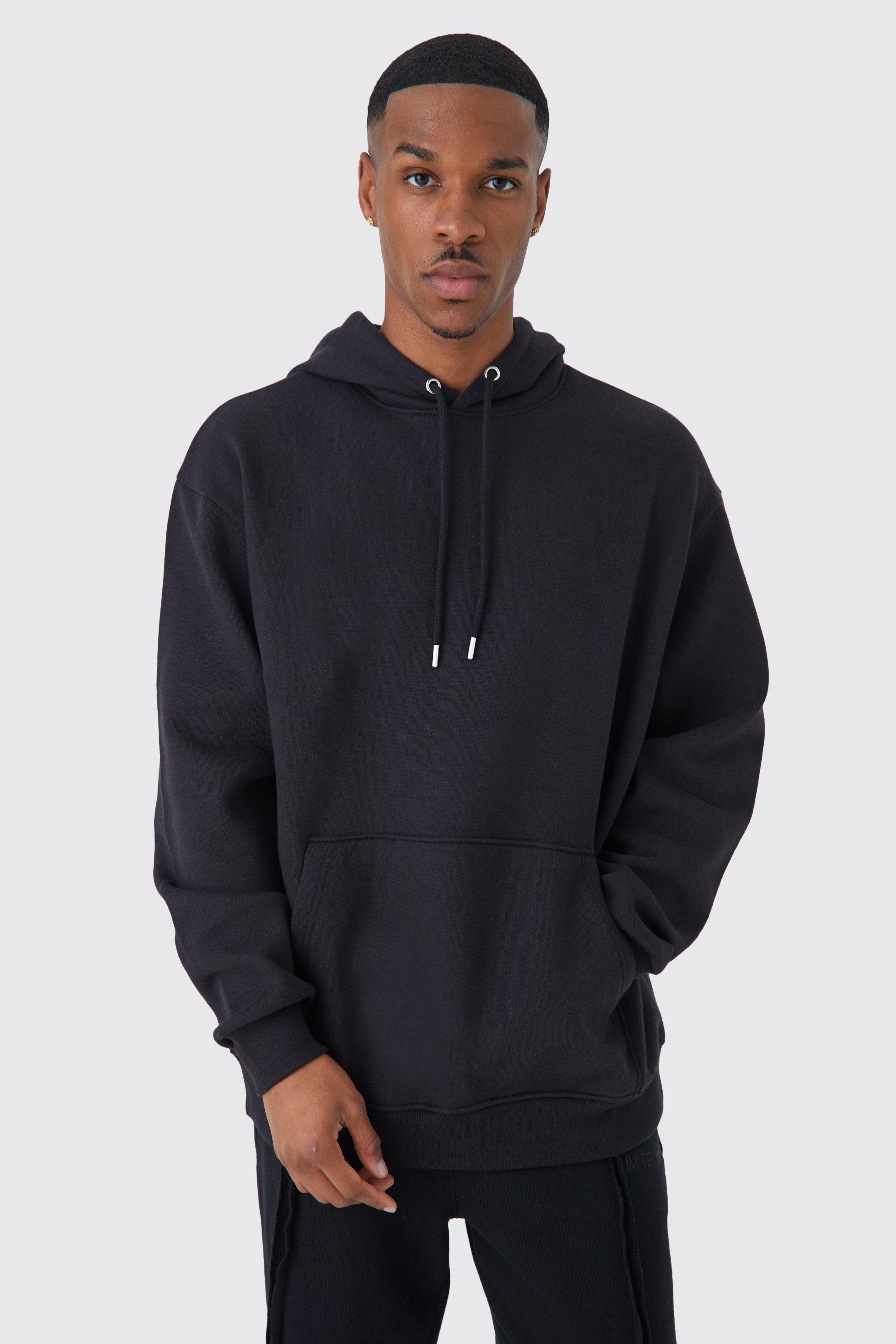 Boohoo Man Signature Over The Head Hoodie in Blue