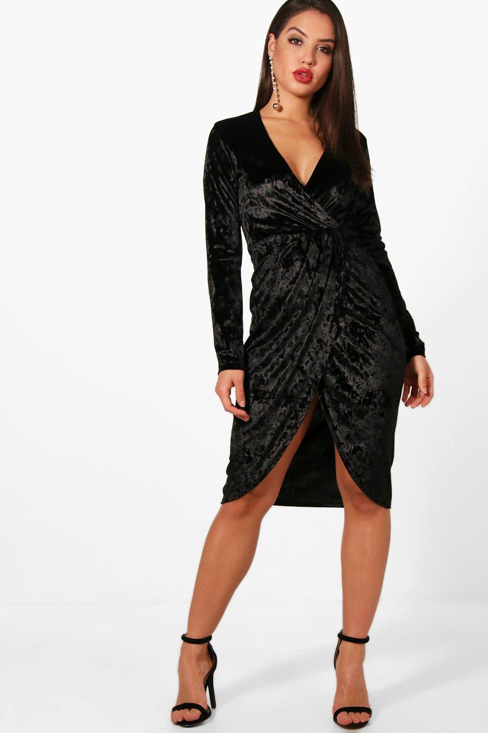 wrap bodycon dress long sleeve