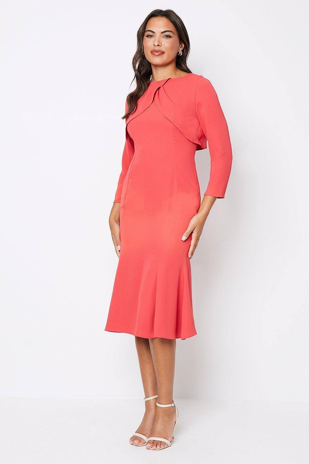 open lace back dress PRETTYGARDEN Women's Fall Wedding Guest Dresses Long Sleeve V Neck Flo