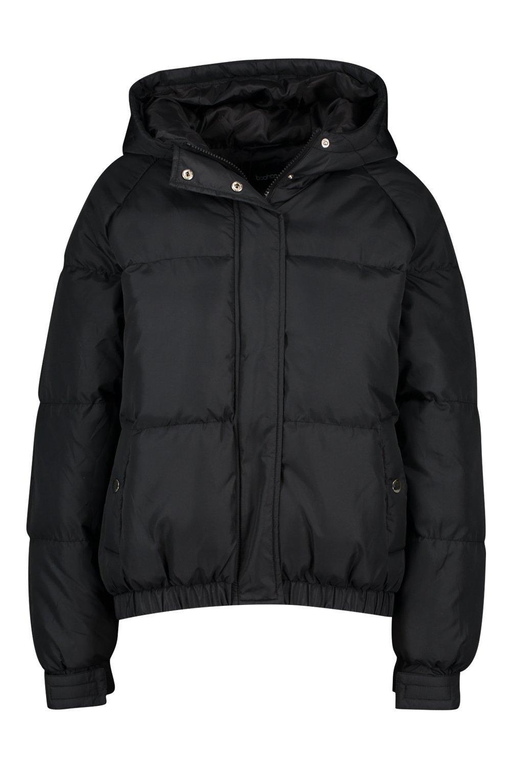 crop fleece oversized puffer jacket