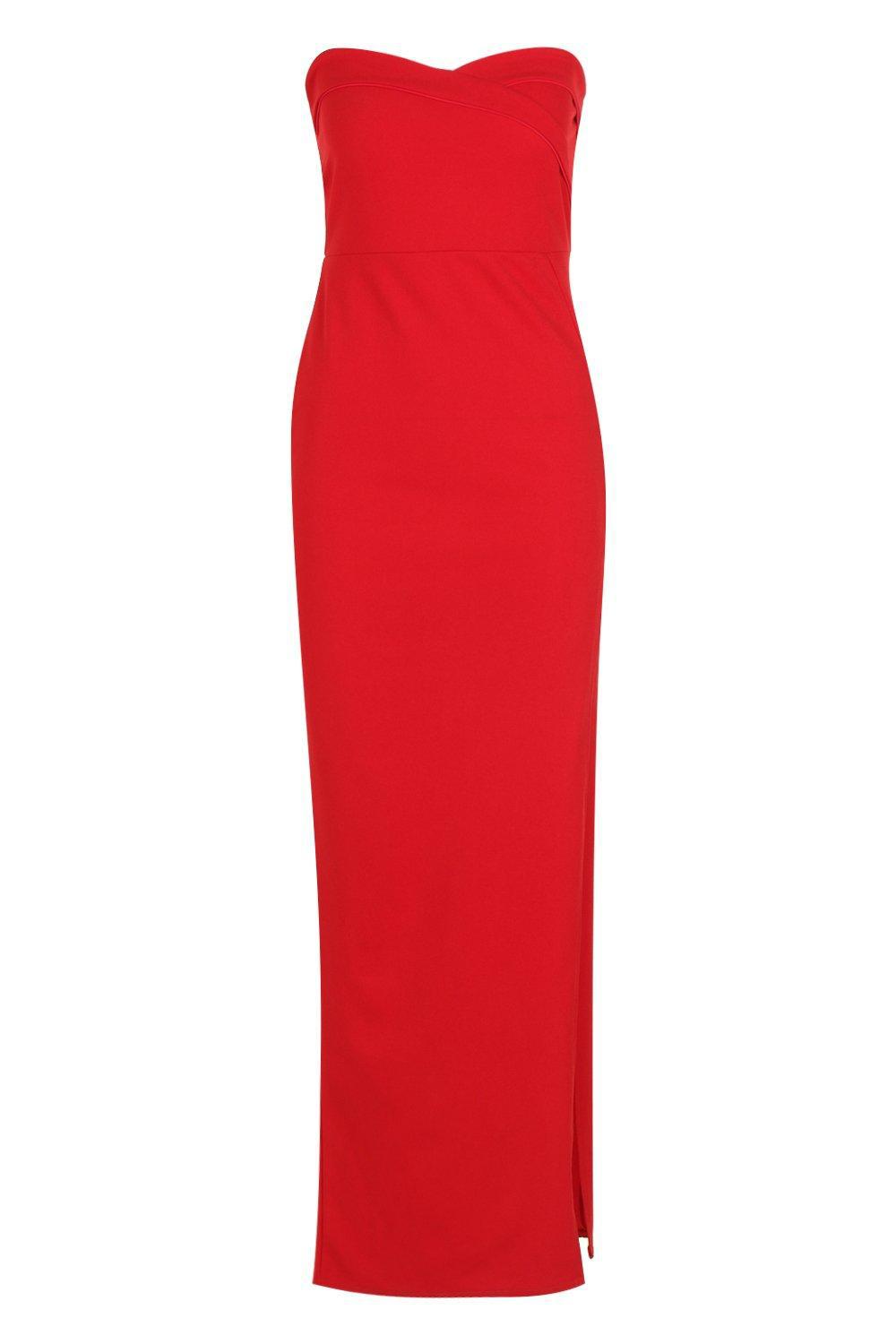 bandeau wrap detail maxi dress