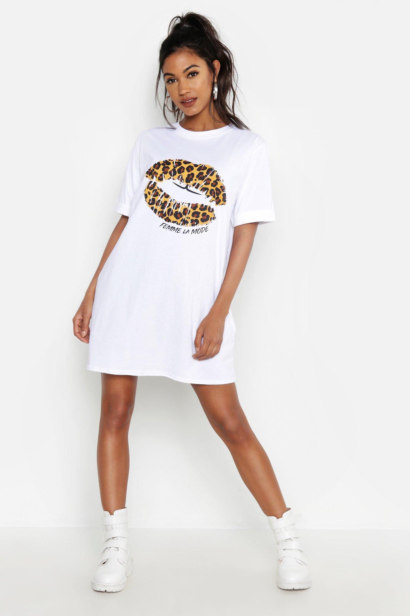 leopard print tee shirt dress