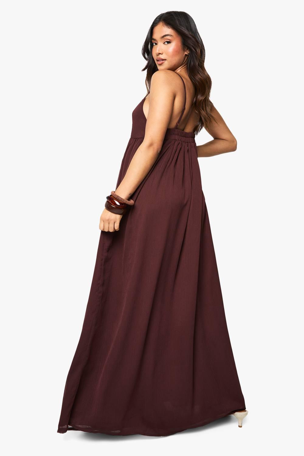 embellished formal dress Rhinestone Embellished Chiffon Ruffle Sleeve Mother of the Bride Dress