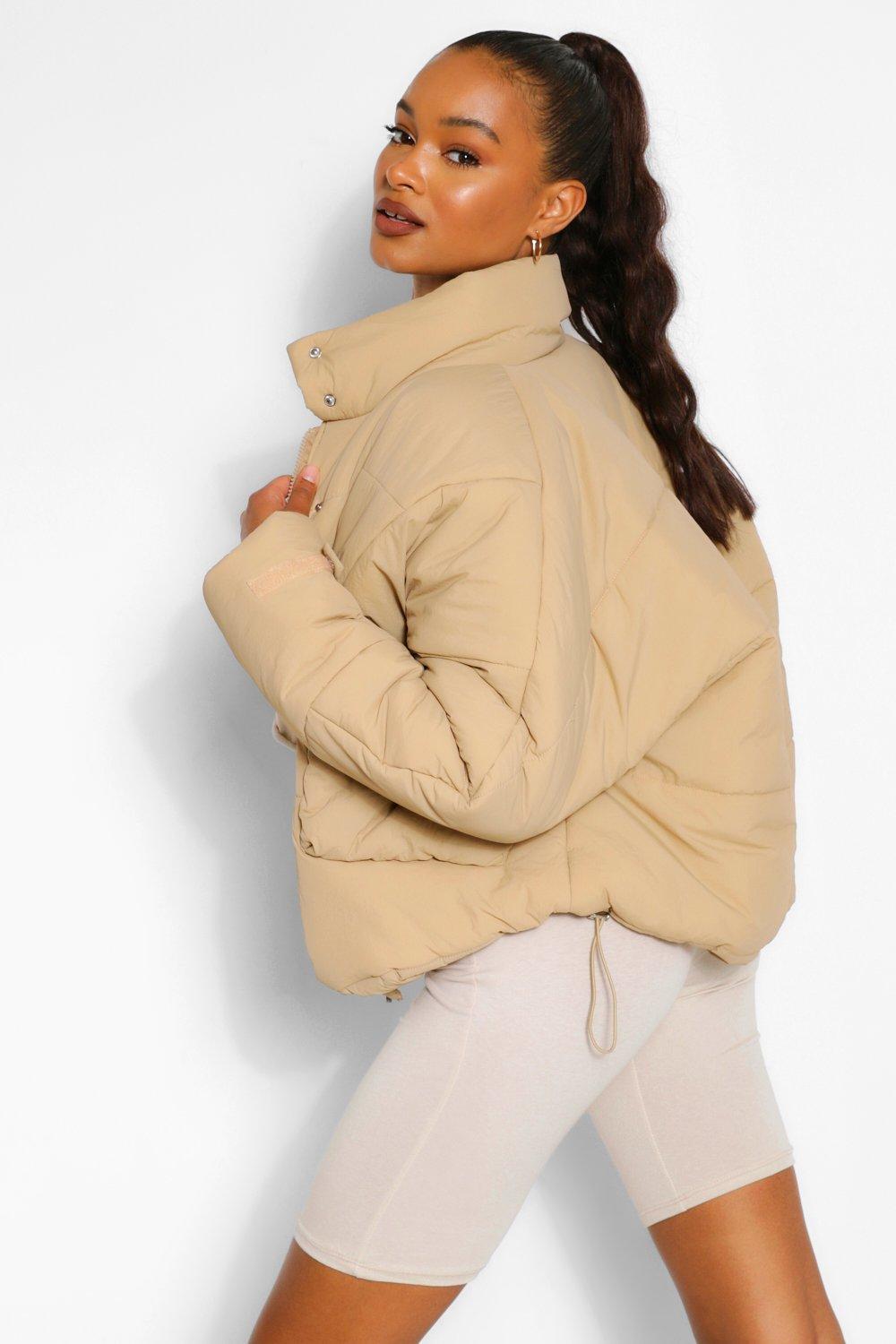 long beige puffer
