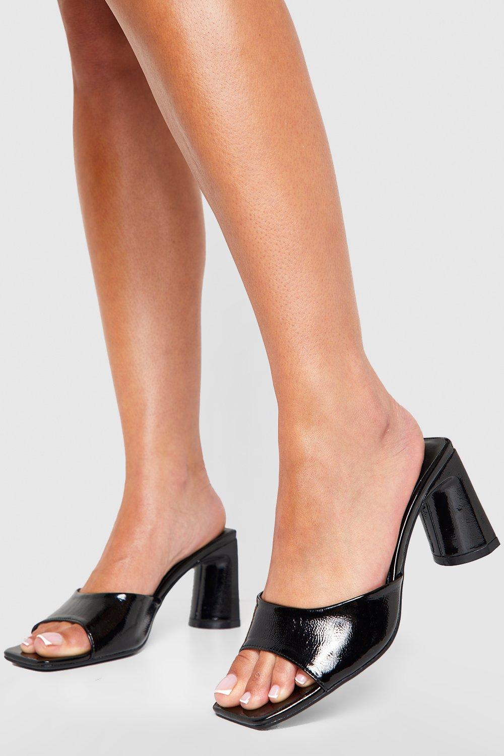 Boohoo Low Flat Heel Mule in Black Lyst