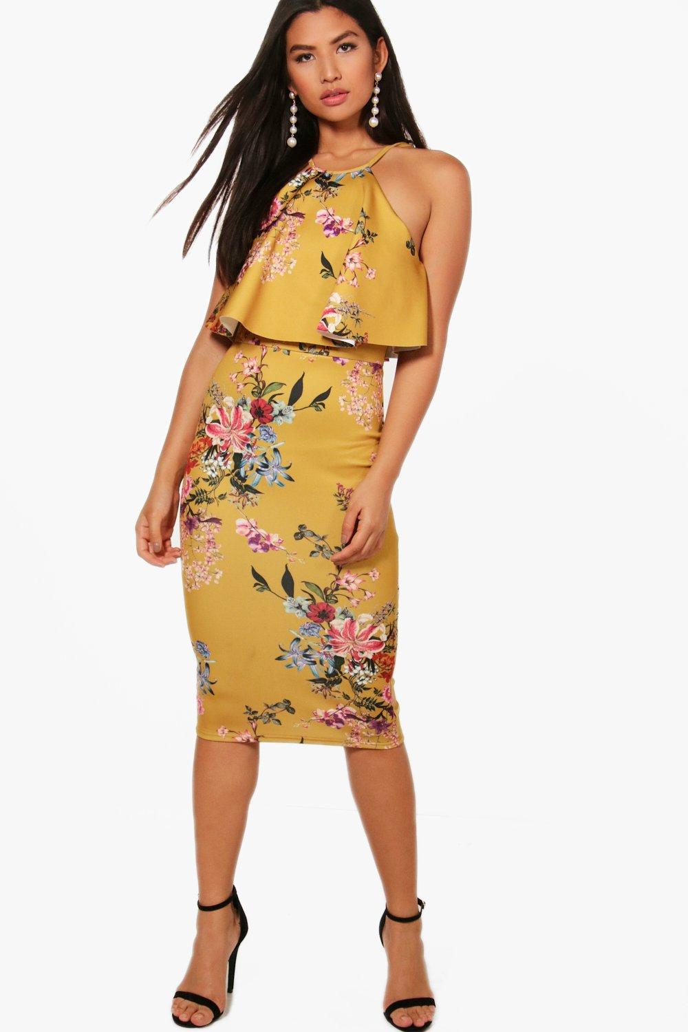 boohoo yellow floral dress