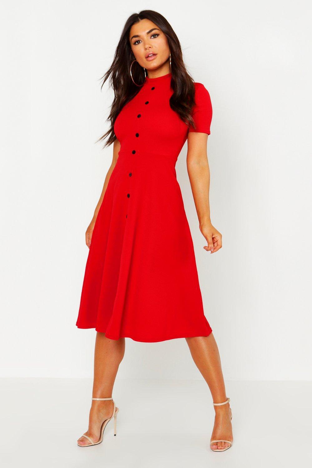 Boohoo Womens Bardot Sparkle Crepe Maxi Dress - Red - 4 - Lyst