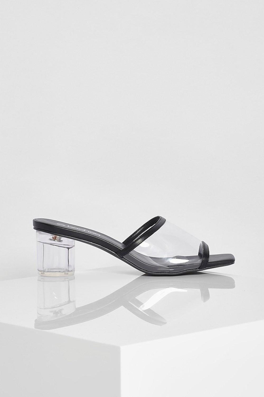 Wide Fit Boohoo Clear Block Heels Wide Width Clear Block Heels