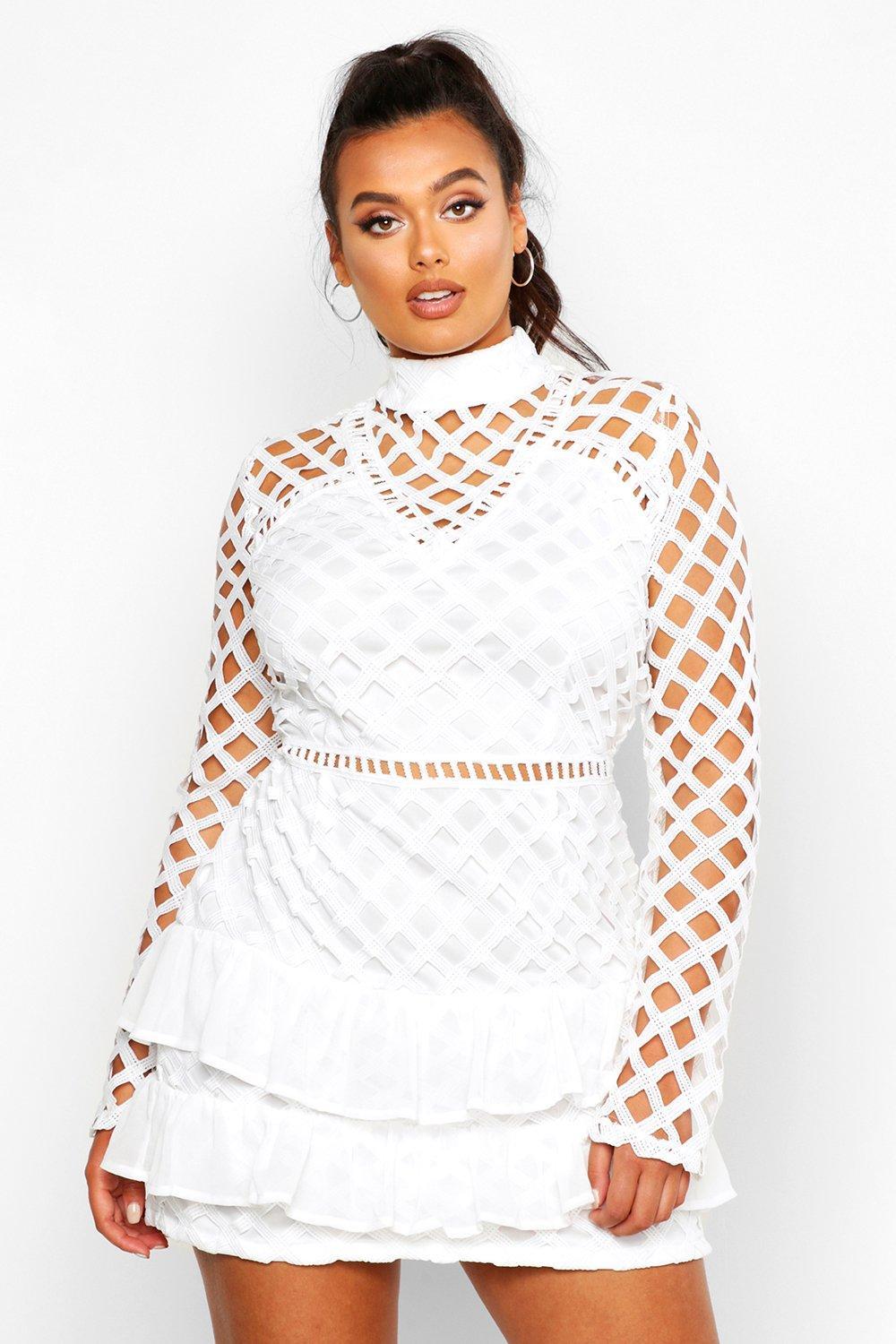High Neck Statement Ruffle Dress 