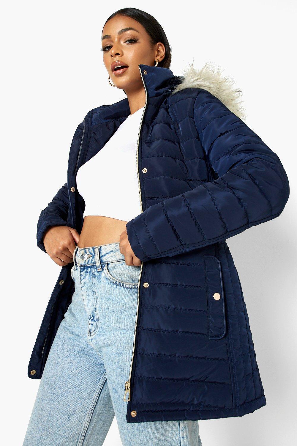 boohoo blue coat
