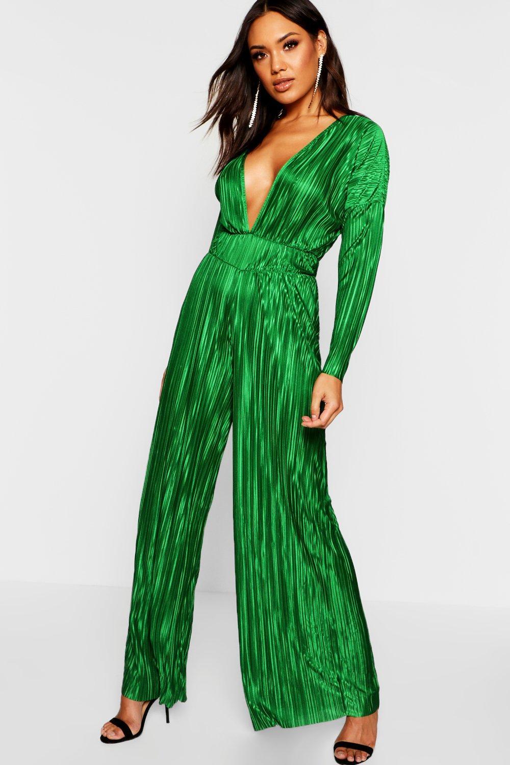 long sleeve pleated jumpsuit
