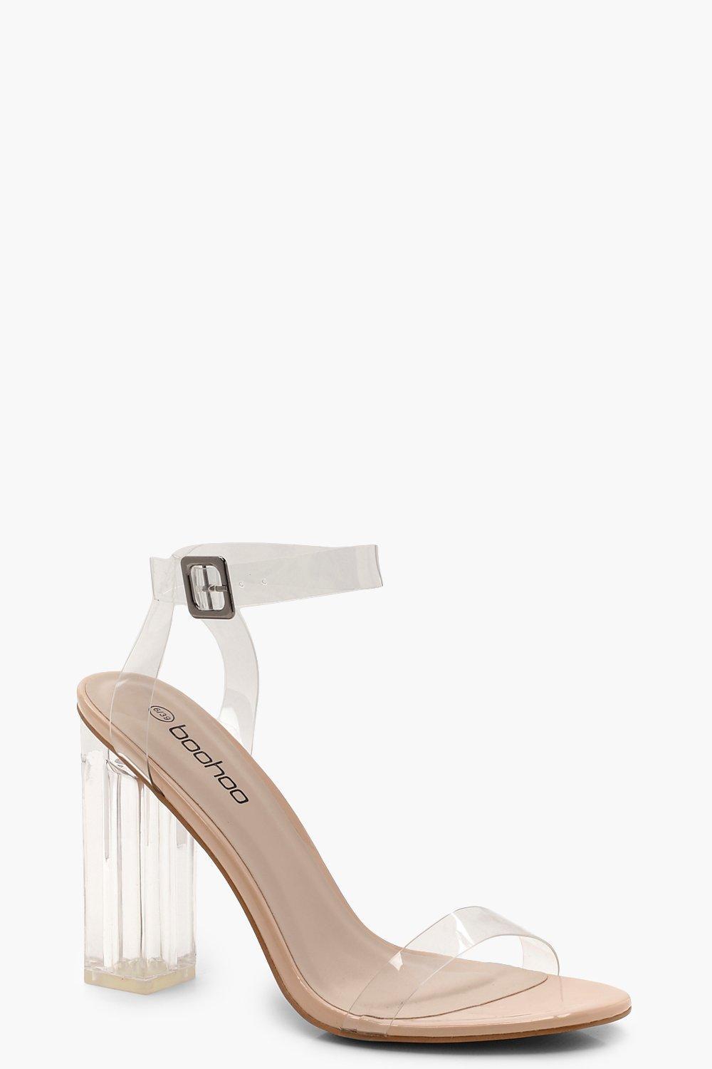 boohoo clear block heels
