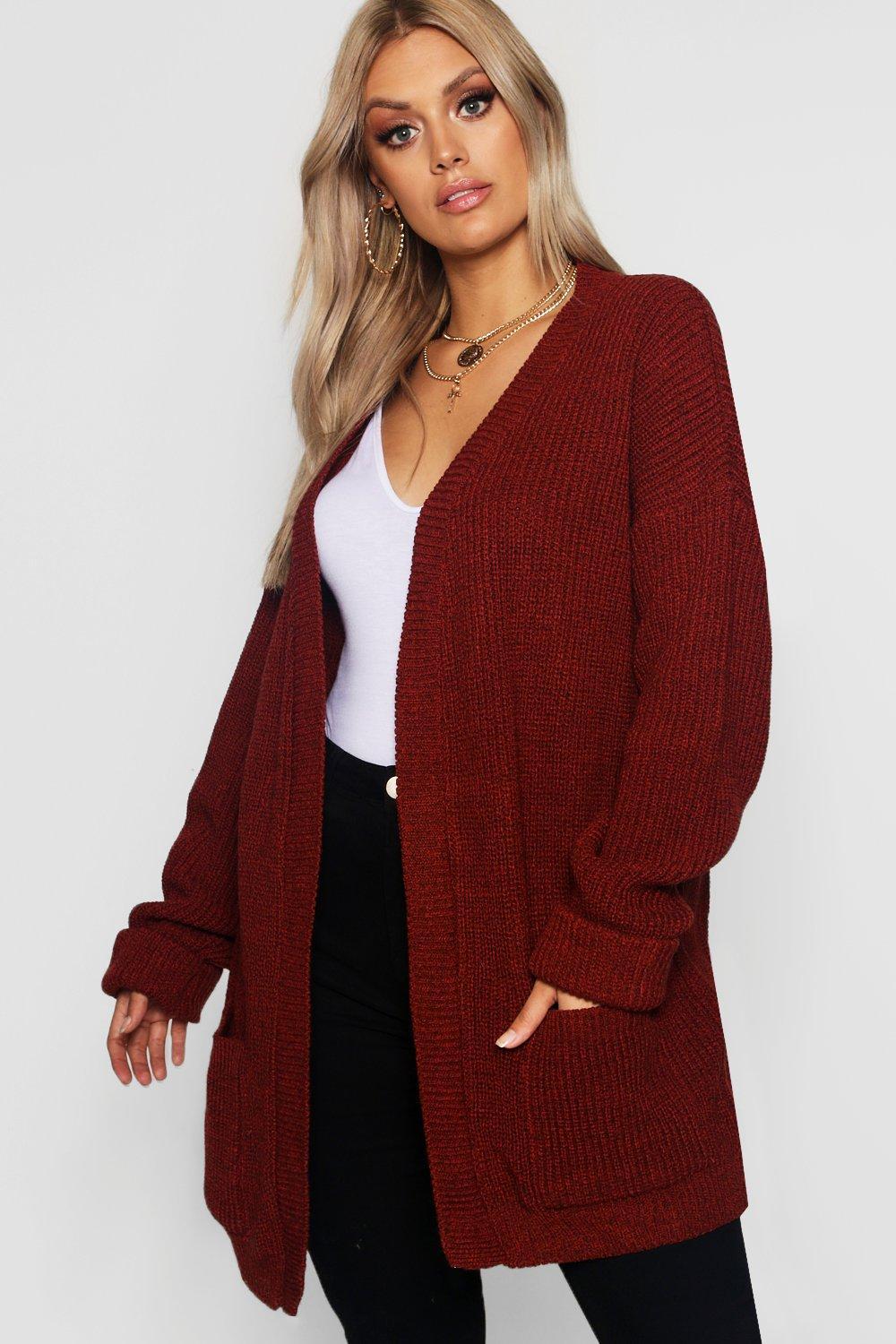 chunky brown cardigan ladies