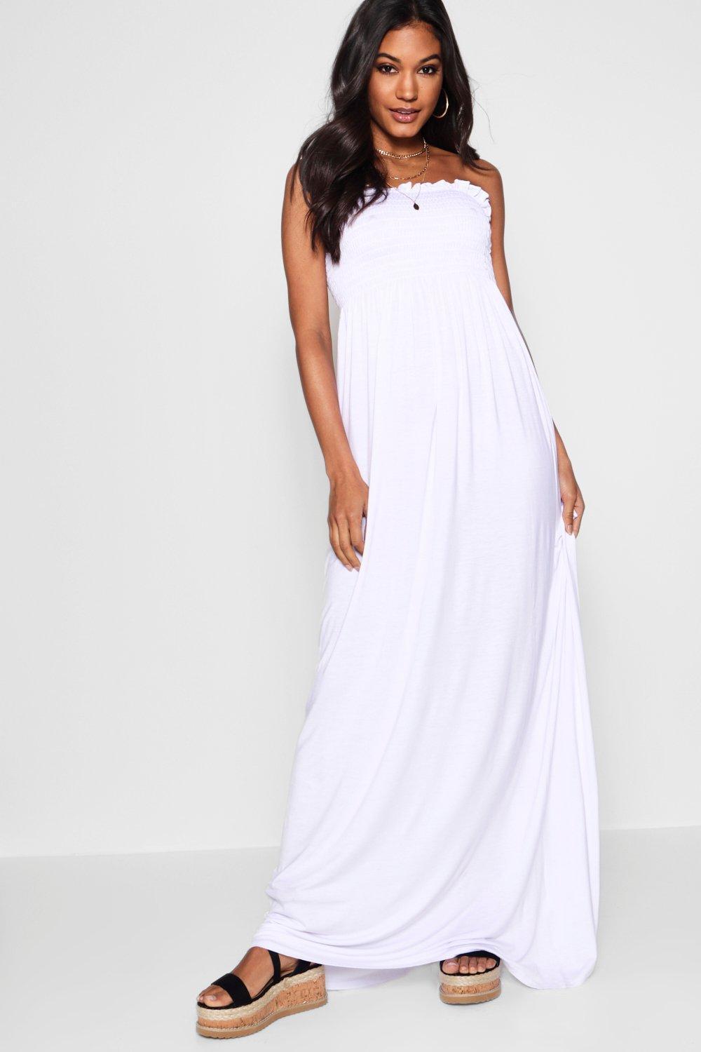 boohoo white maxi dress