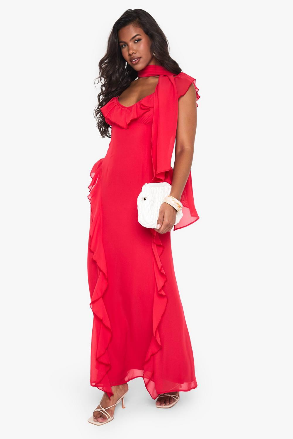 Designer Red Chiffon Skater Dresses for Women - Up to 86% off | Lyst