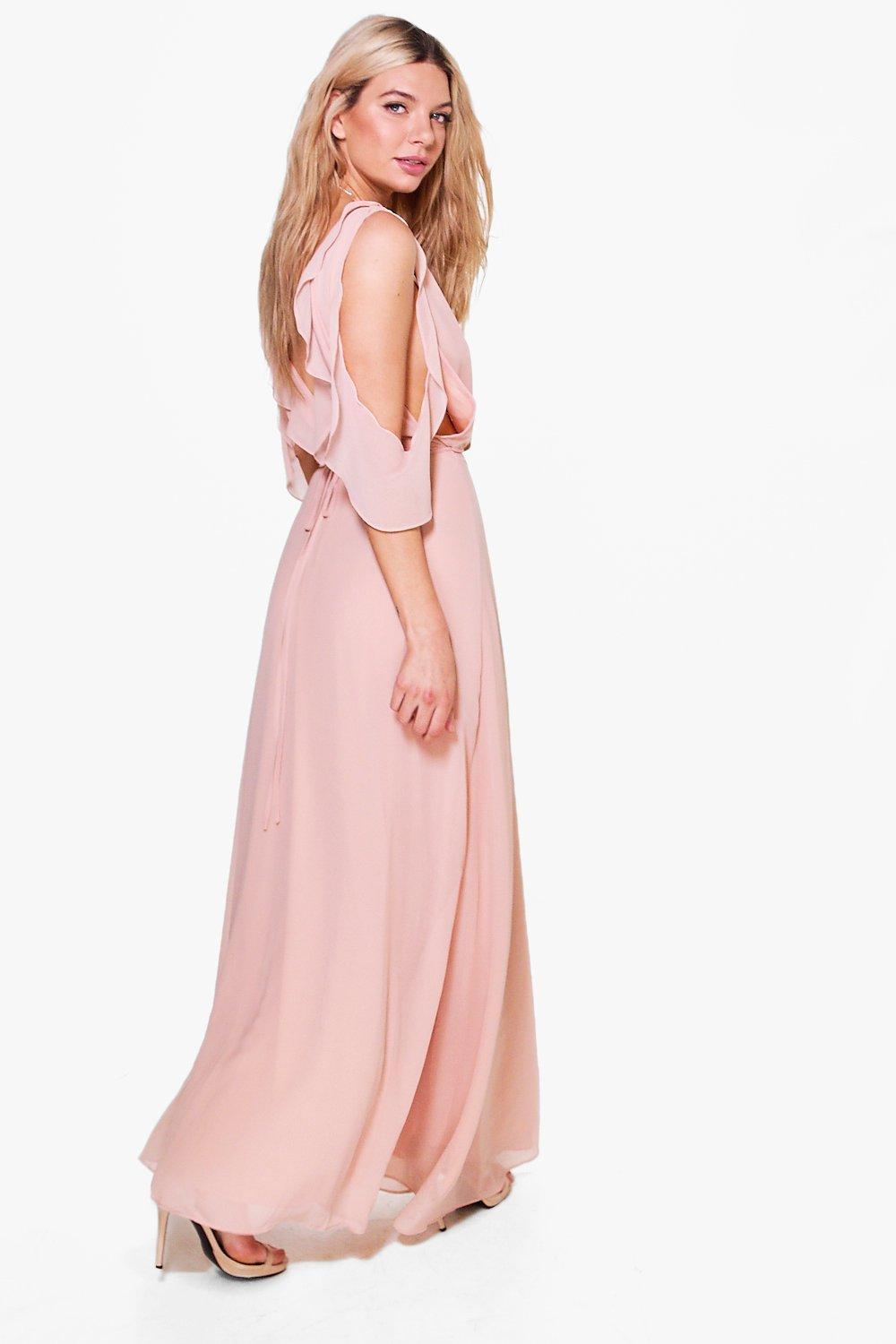 Boutique Chiffon Frill Wrap Maxi Dress 2025