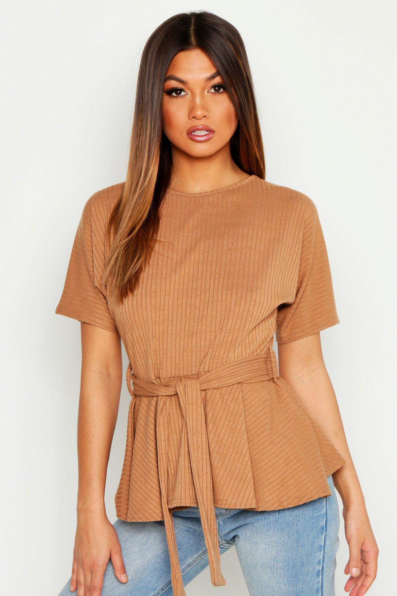 ribbed peplum top