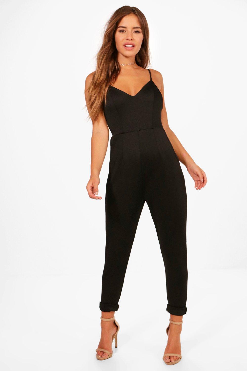 macy's black jumpsuit petite