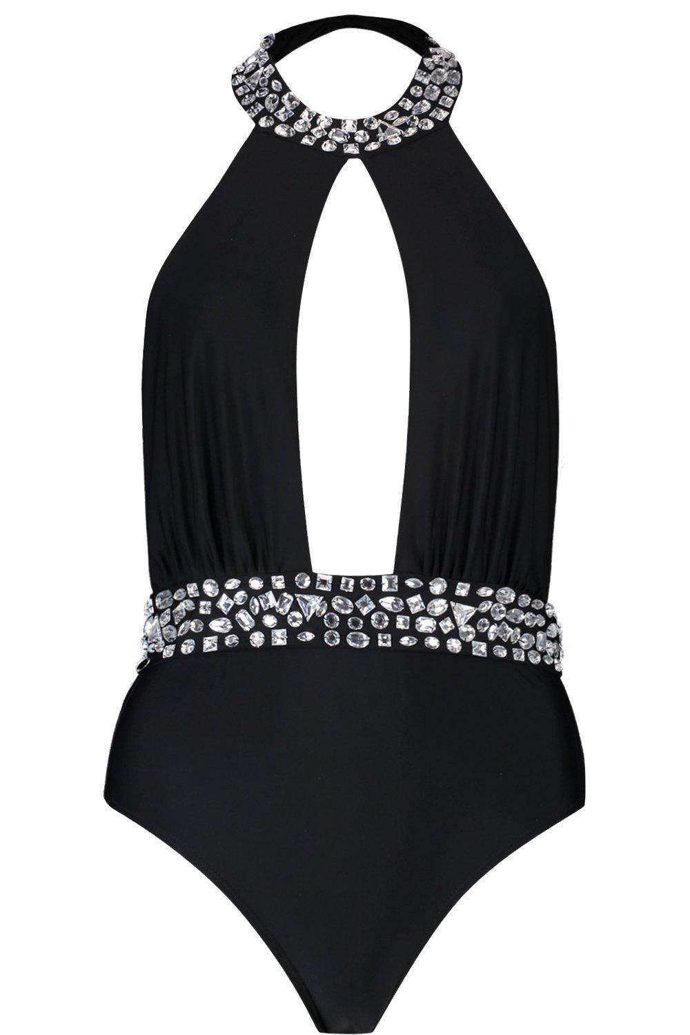 black diamante swimsuit