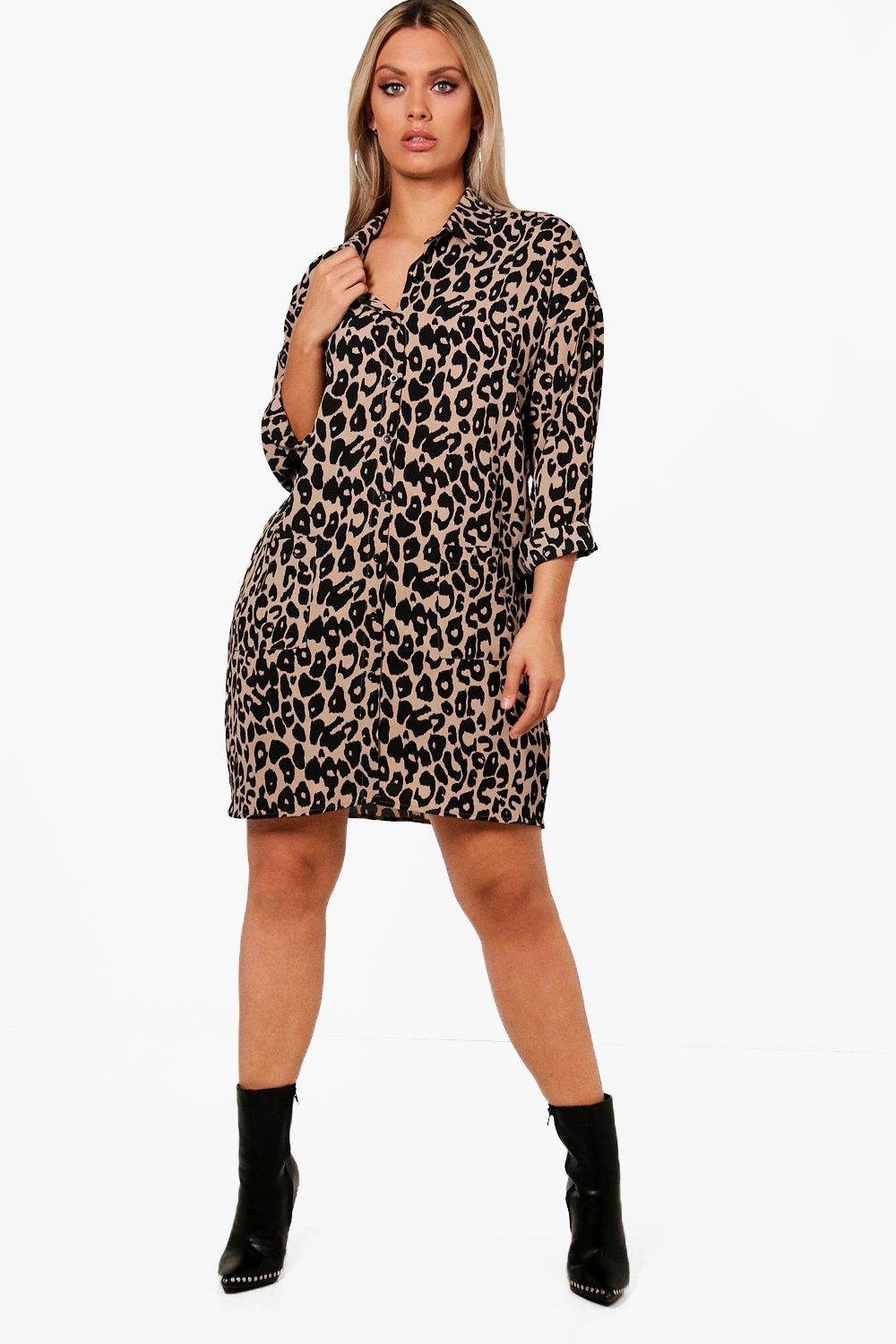 boohoo plus shirt dress