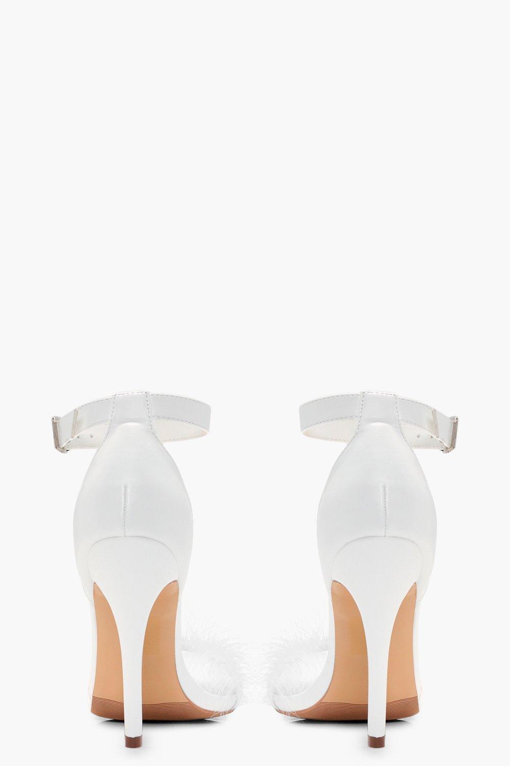 feather trim heels