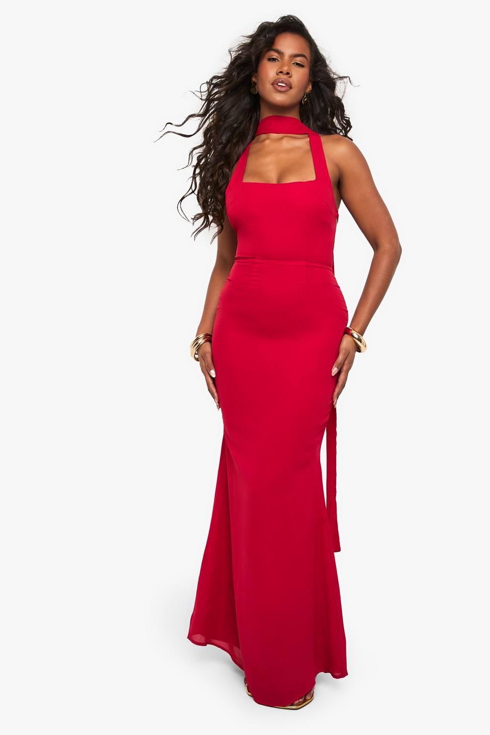 Designer Red Chiffon Skater Dresses for Women - Up to 86% off | Lyst