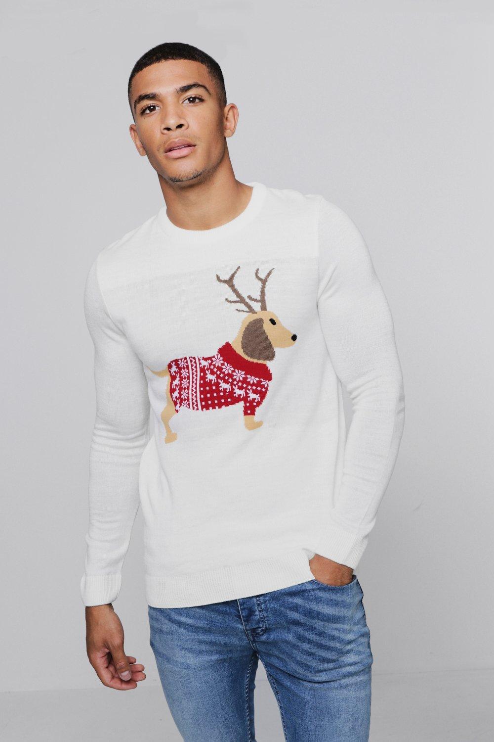 mens sausage dog christmas jumper