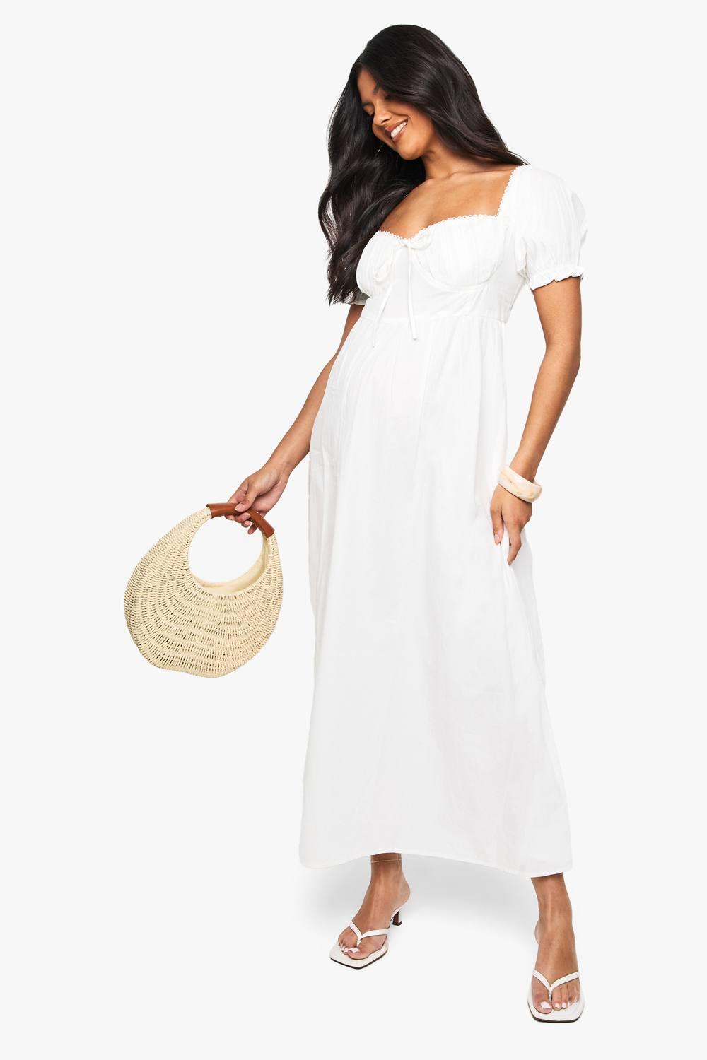 white christmas dresses Ivory Cotton Milkmaid Dress main image 1