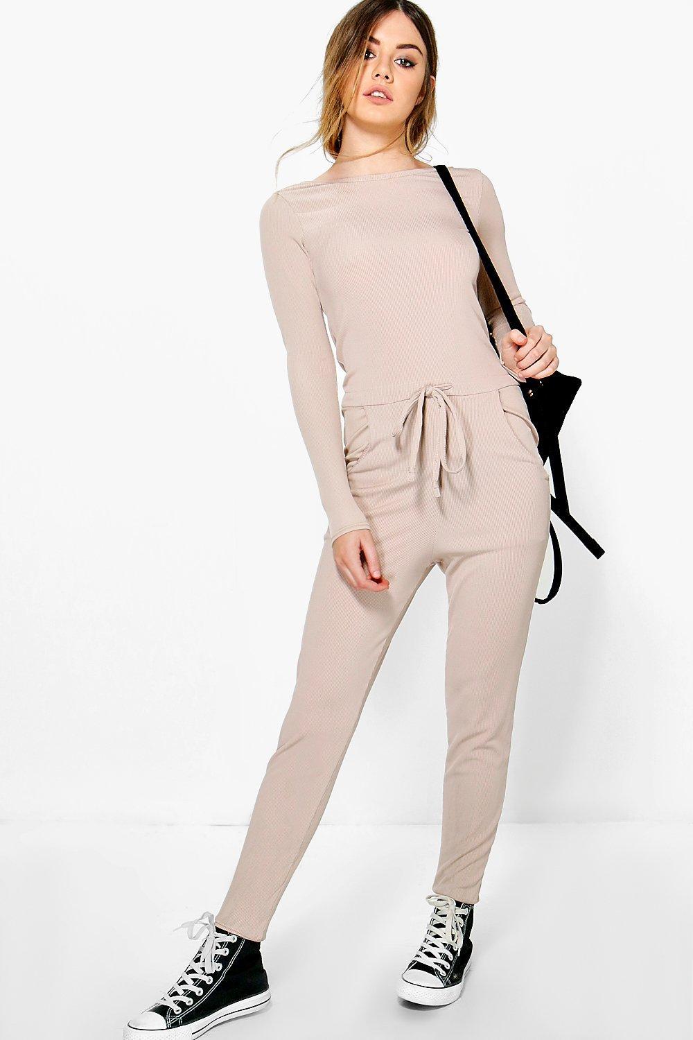 petite ribbed jumpsuit