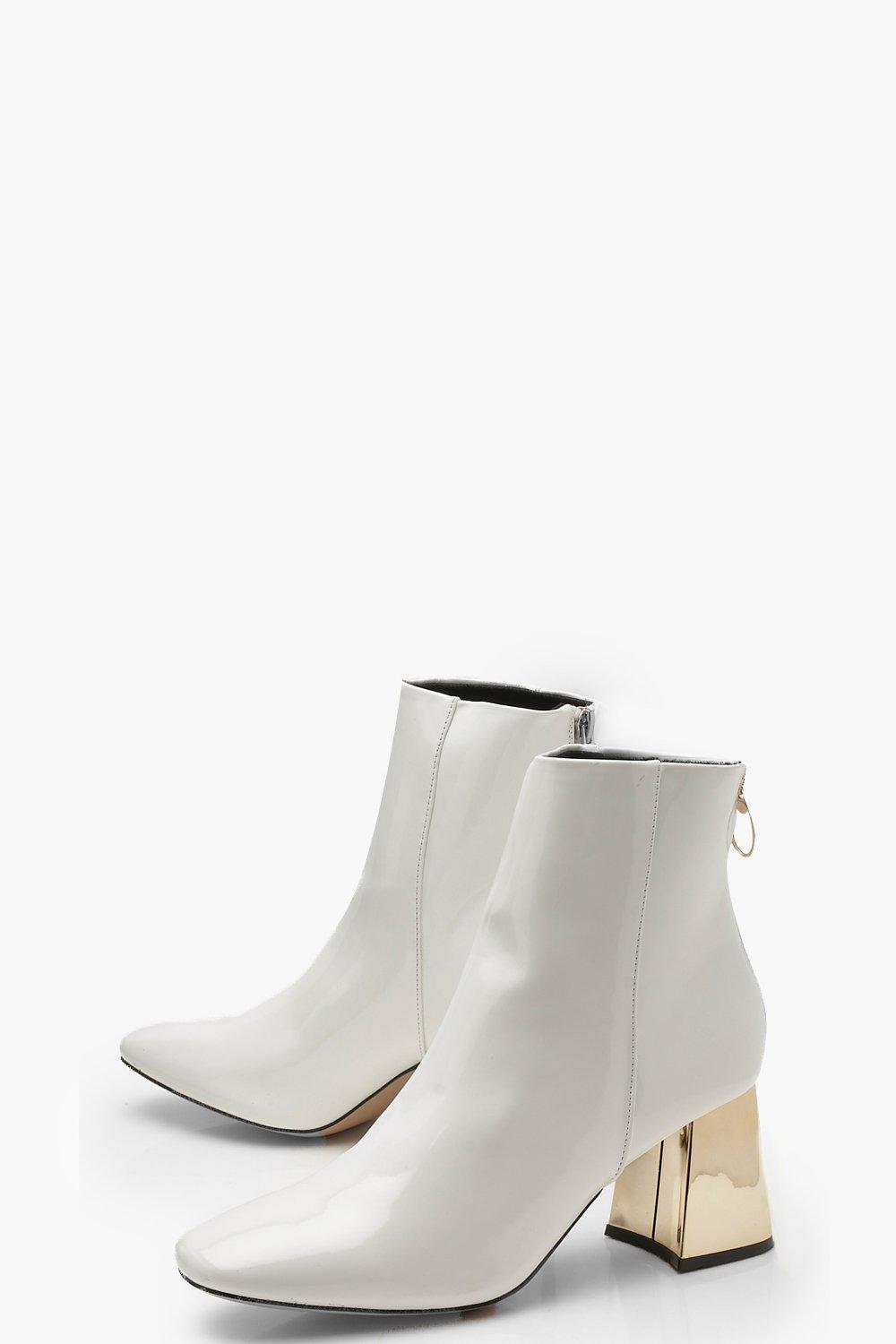 boohoo white ankle boots