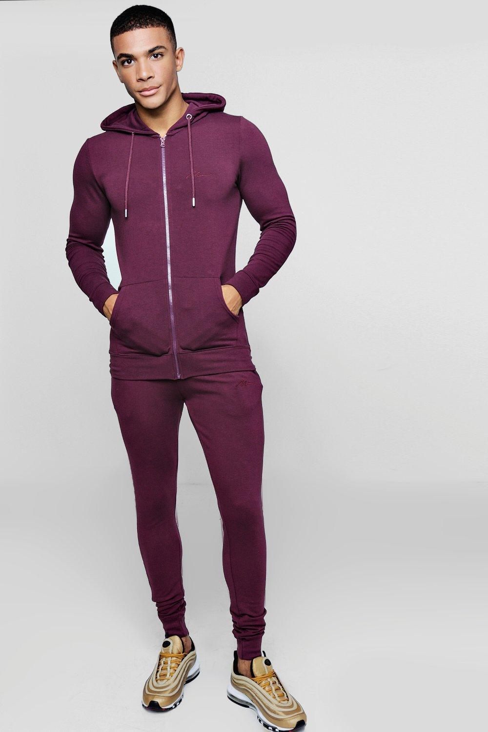 Boohoo Mens Suits Sale : Boohoo Man Skinny Jersey Zip Through Hoodie ...