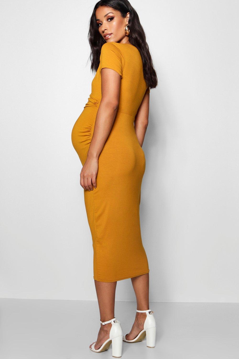 Boohoo Maternity Wrap Front Horn Button 