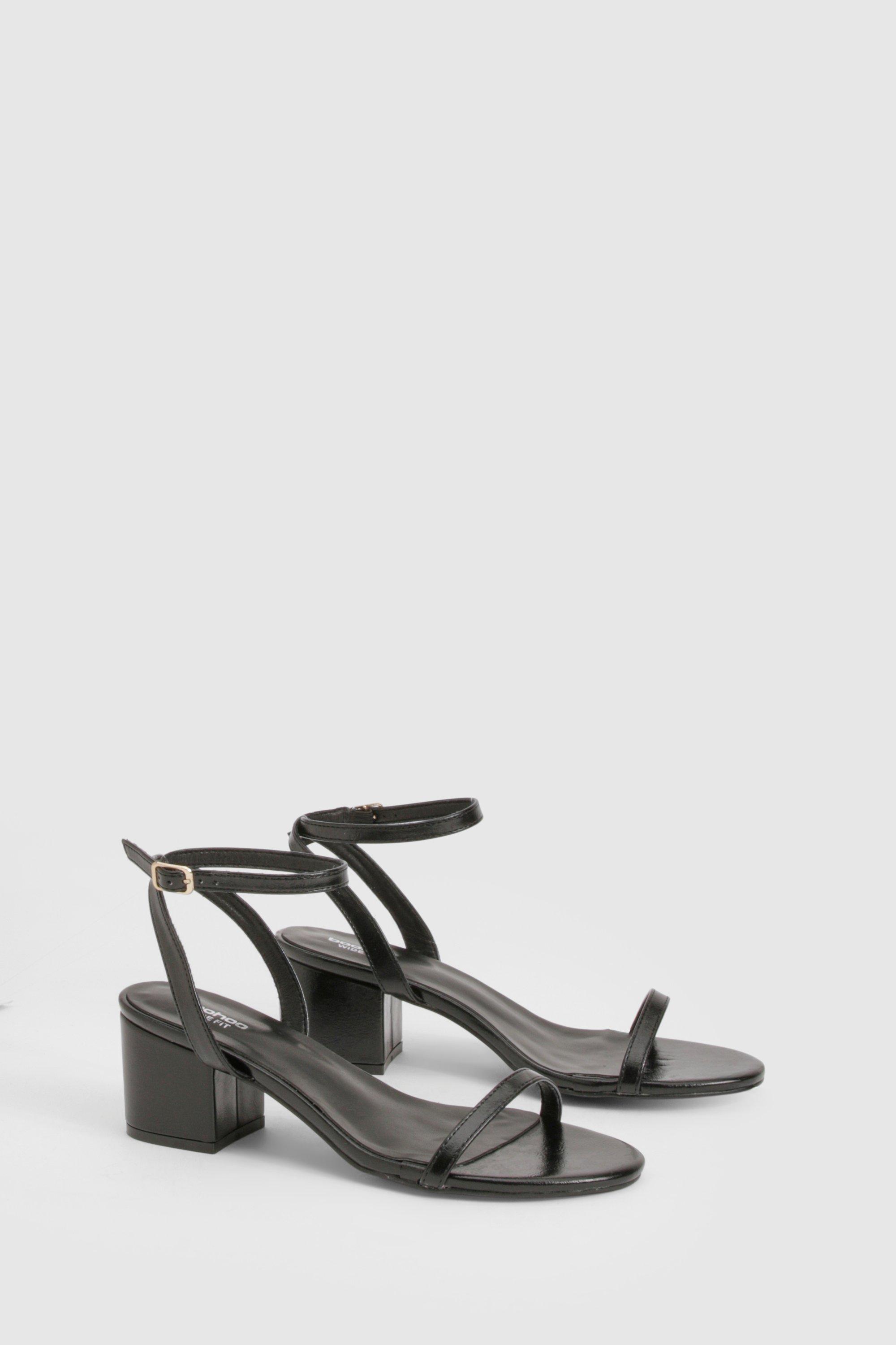 Boohoo Black Wide Fit Barely There Sandals Boohoo Wide Fit Low