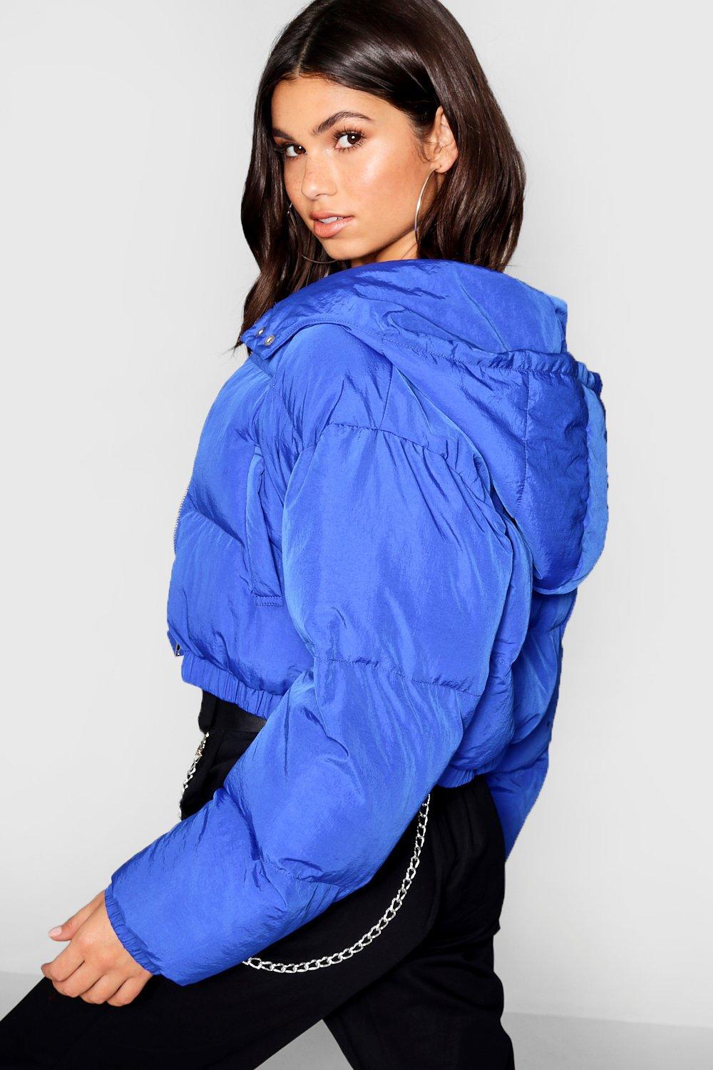 cropped hooded puffer