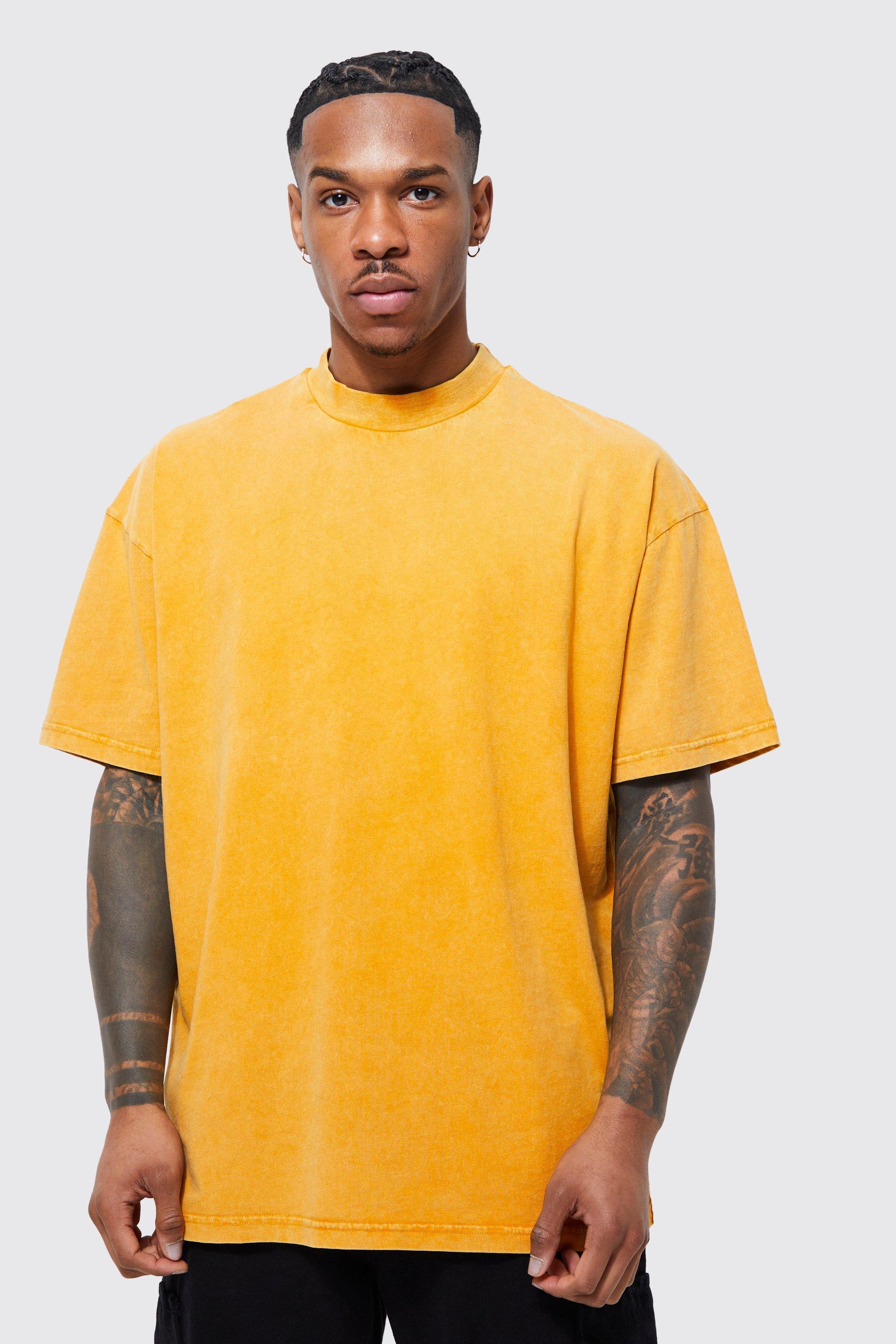 BoohooMAN Oversized Wash Effect Tshirt in Orange for Men Lyst