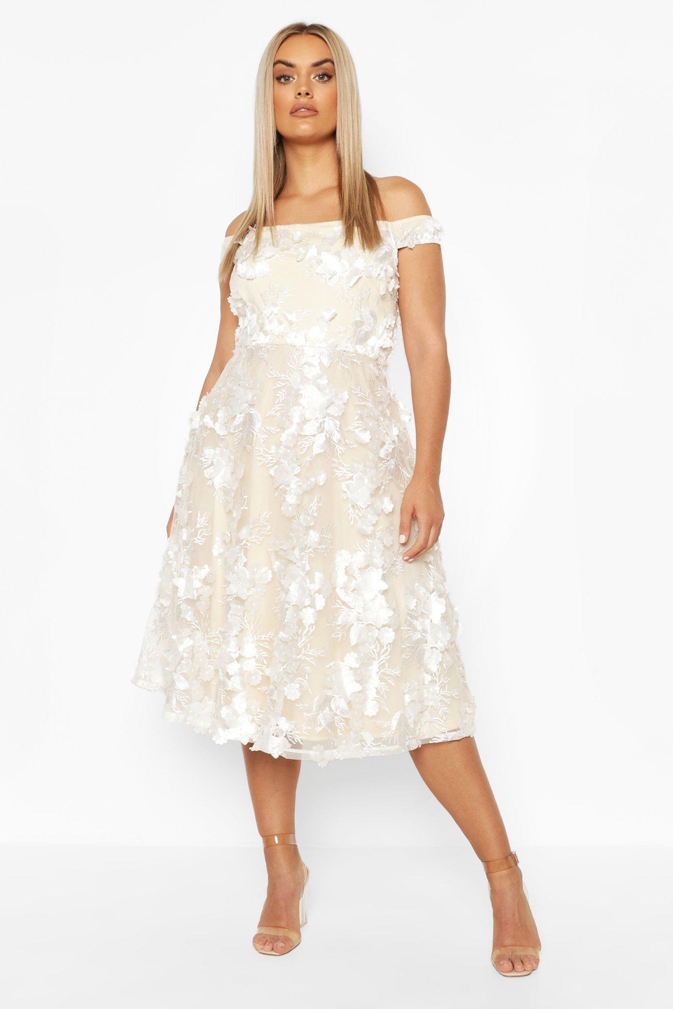 boohoo white party dresses