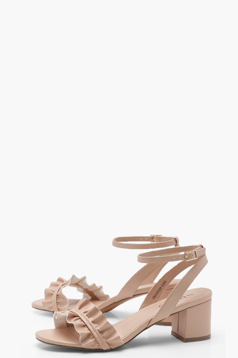 nude ruffle heels