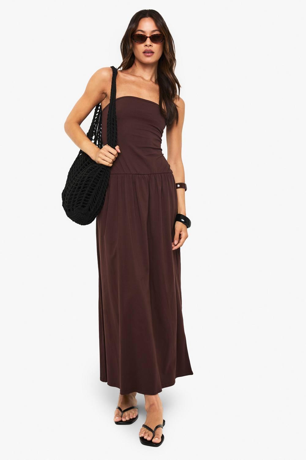 chinese dress ladies Boohoo Fuchsia Tall Maxi Bandeau Womens Dress  Stockpoint Apparel Outlet