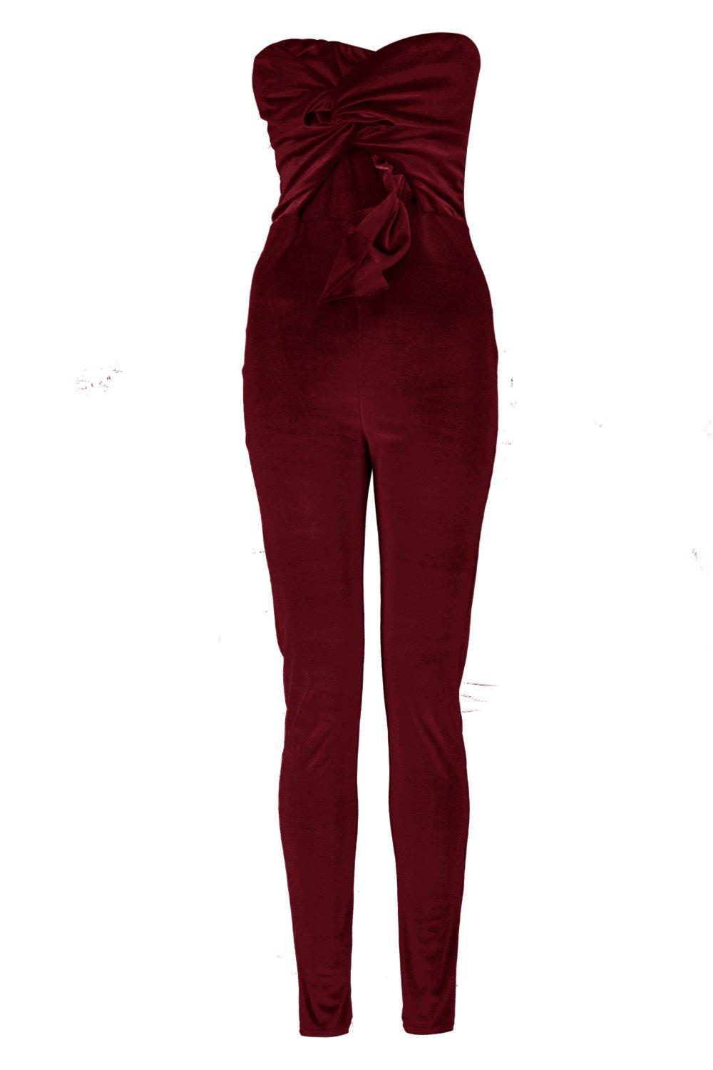boohoo velvet jumpsuit