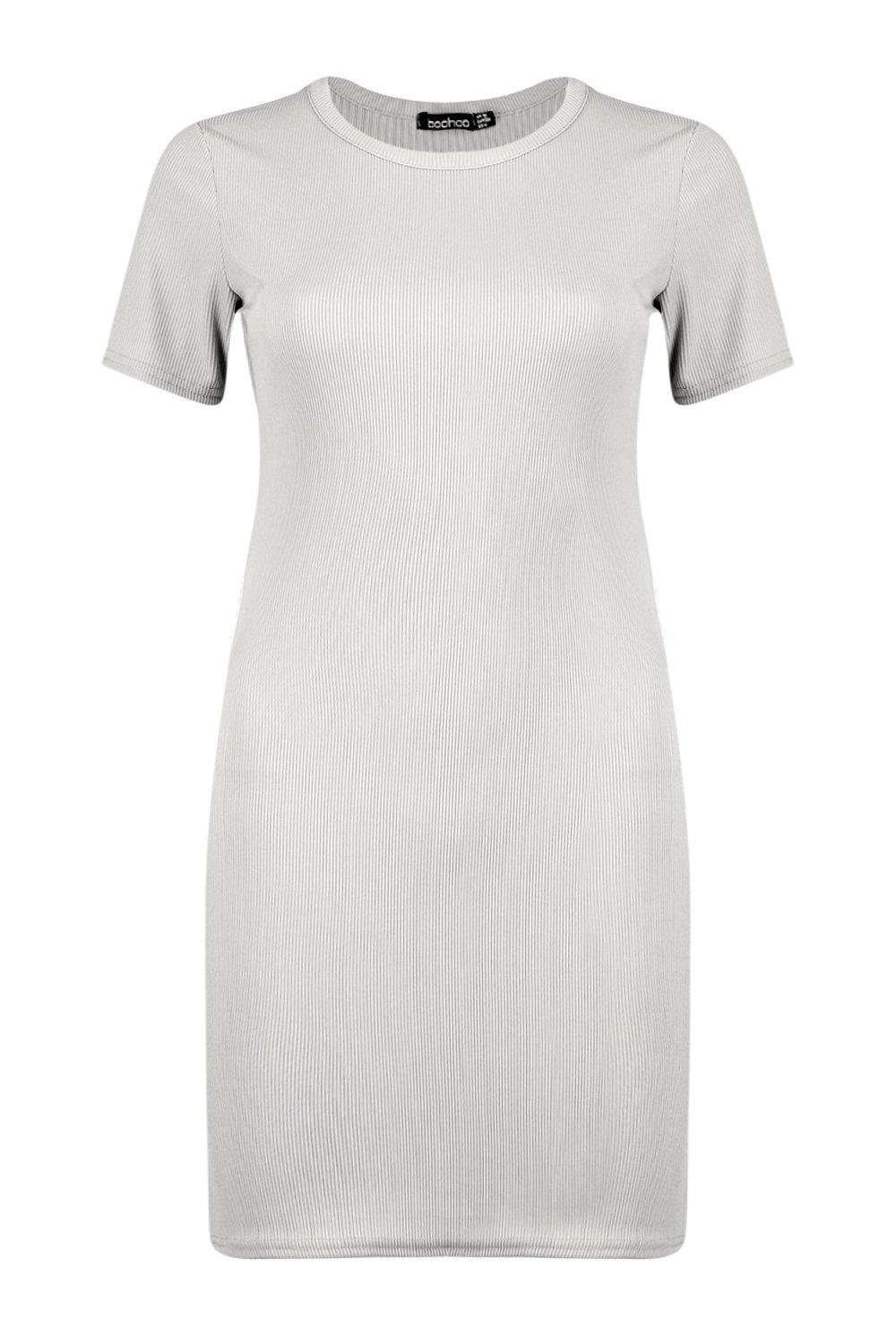 basic rib crew bodycon dress