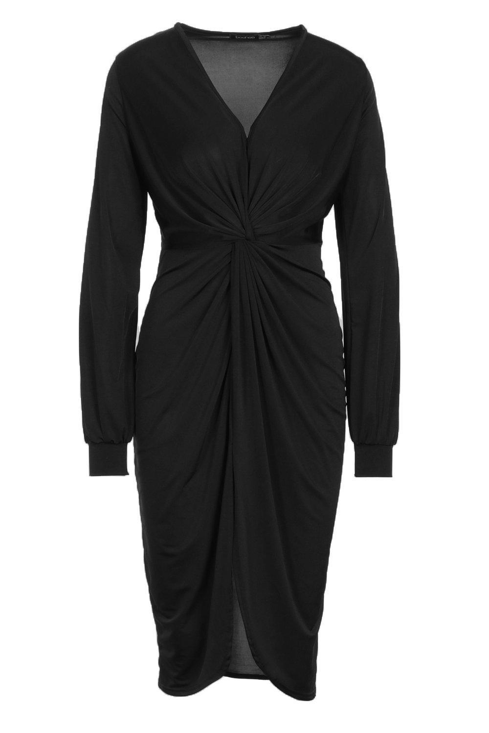 slinky twist front dress