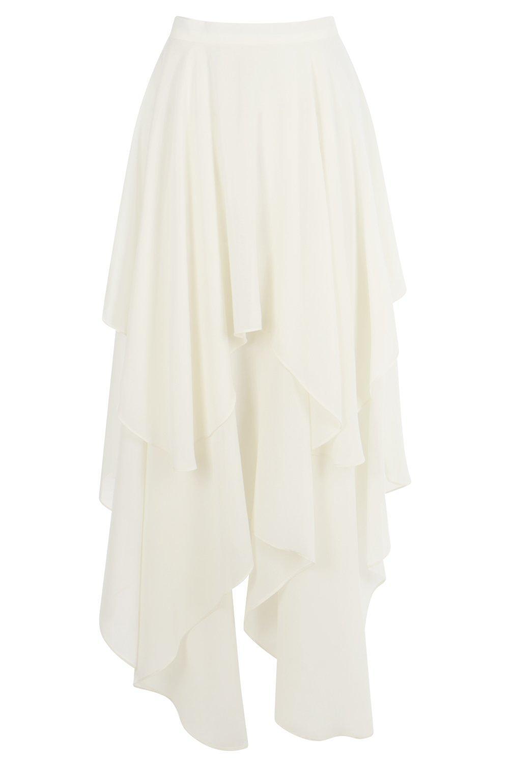 ivory chiffon maxi skirt