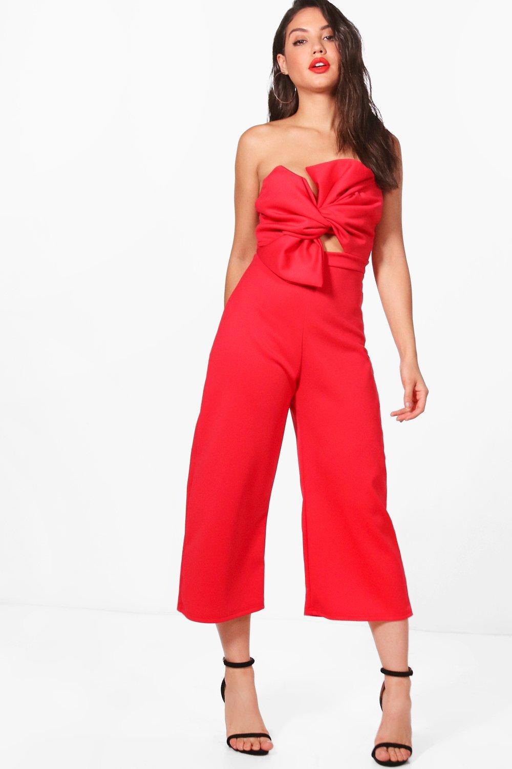 jumpsuit with bow front