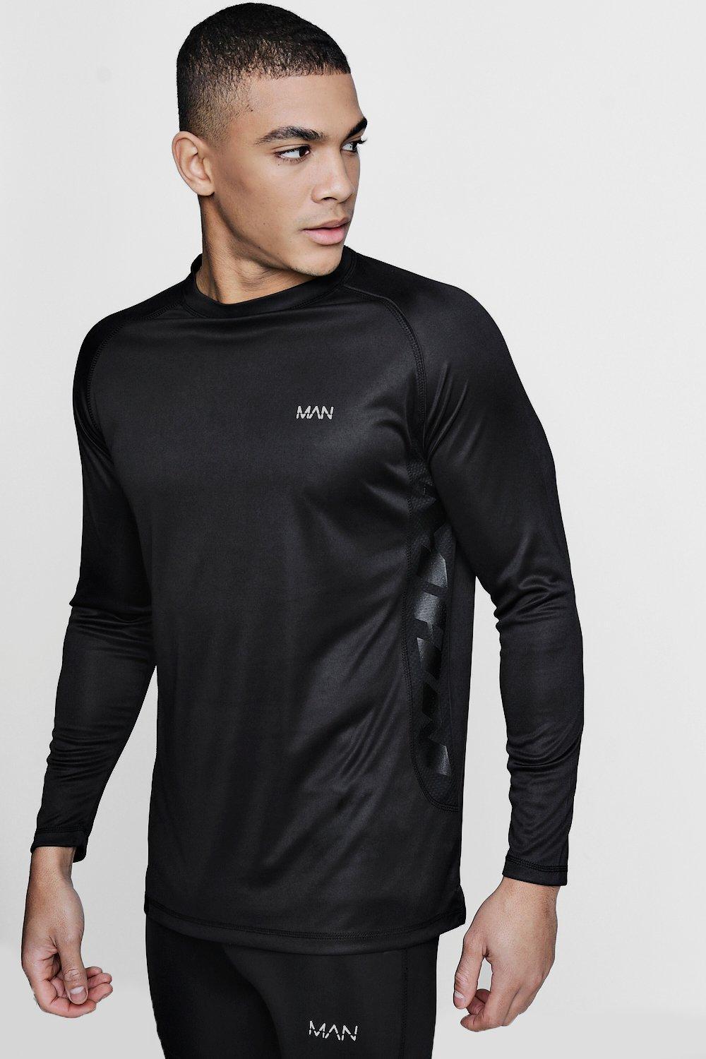 Download Boohoo Long Sleeve Active Man Side Print Gym T-shirt in ...